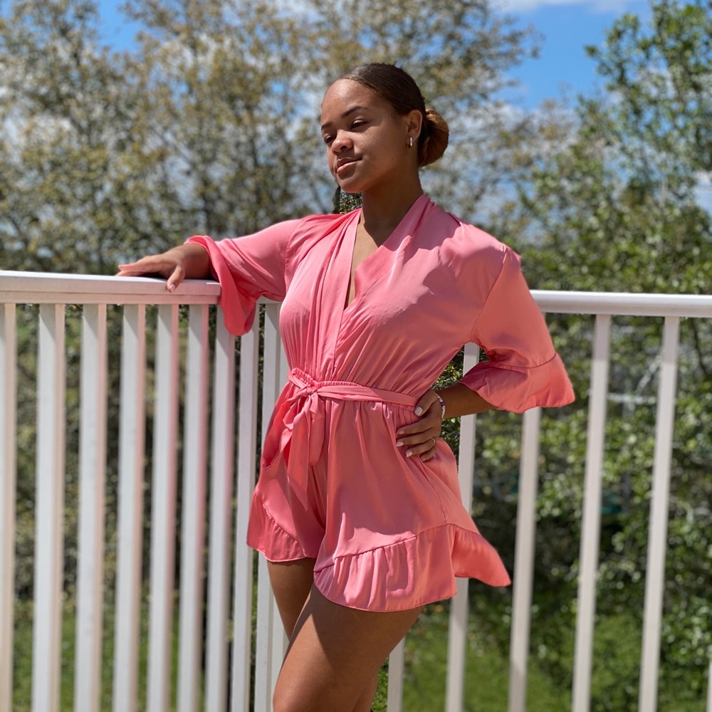 Satin Ruffle Romper